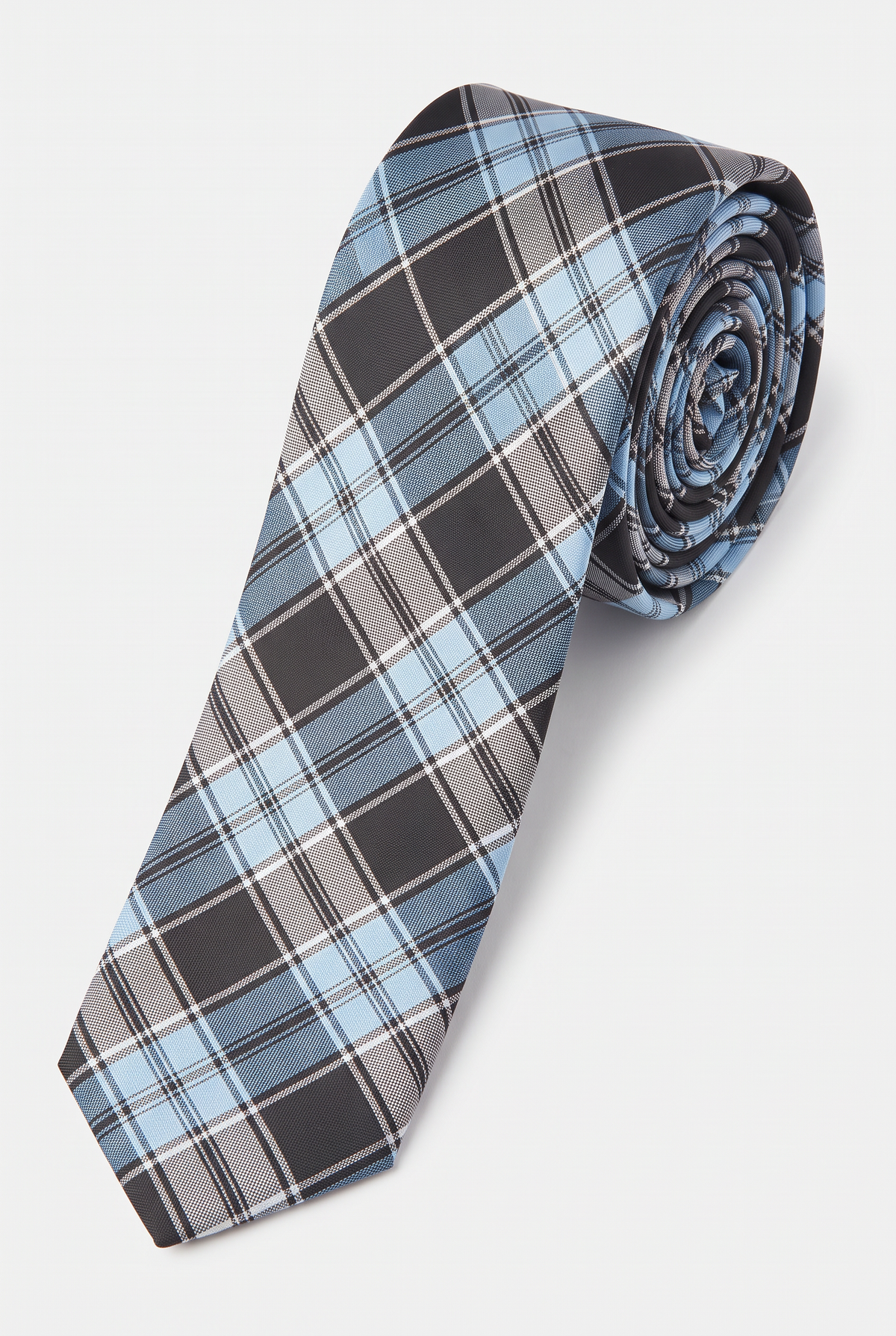 Boys Plaid Checkered Tie Blue and Black