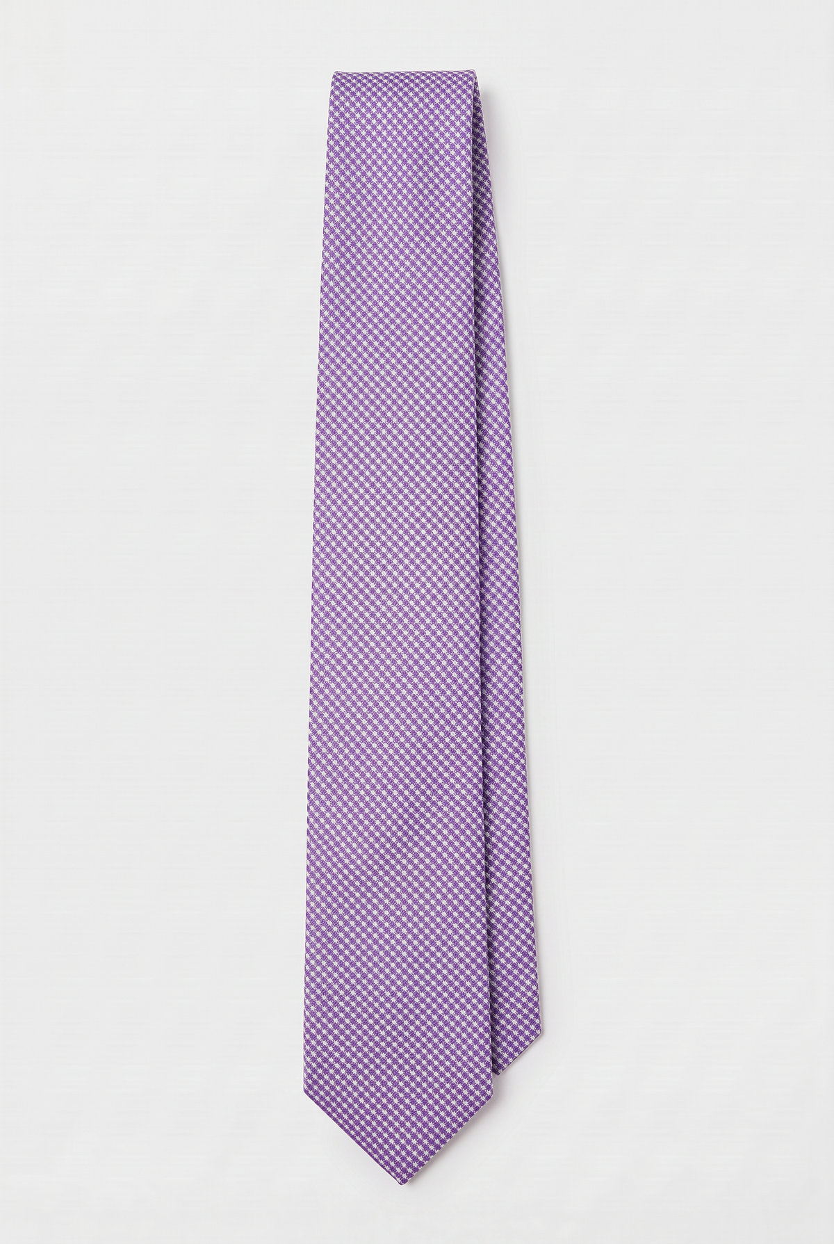 Boys Plaid Checkered Tie  Violet and White