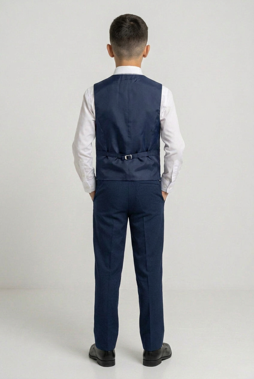 Boys 6 Piece All In One Formal Suit Set - RUN - Navy