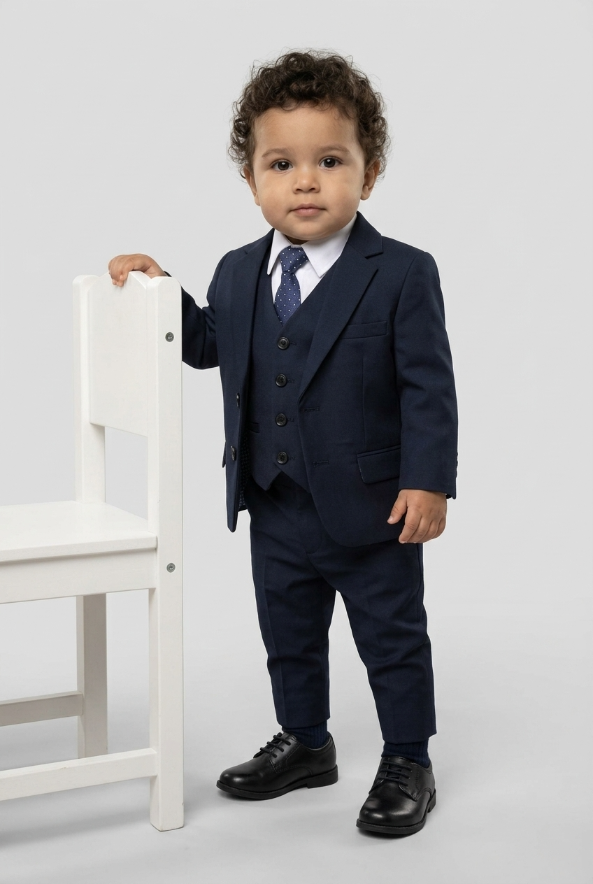 Boys 5-Piece Formal Suit Set - Style 524 Navy