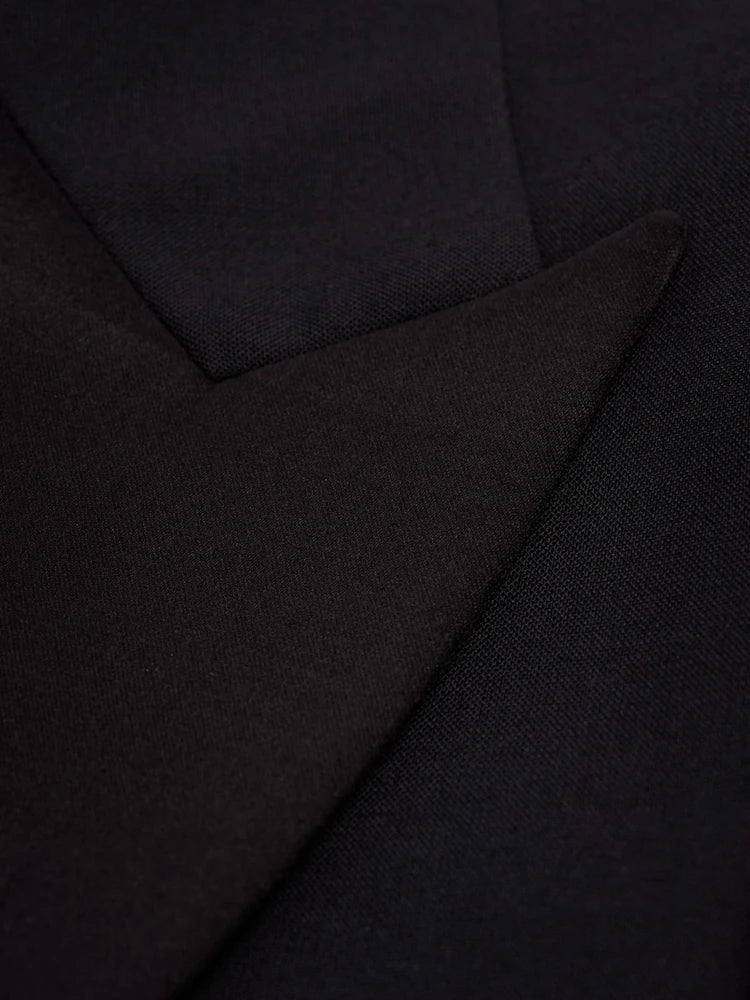 Men’s Satin Peak Lapel Tuxedo Dinner Jacket - Cavani Malibu Black