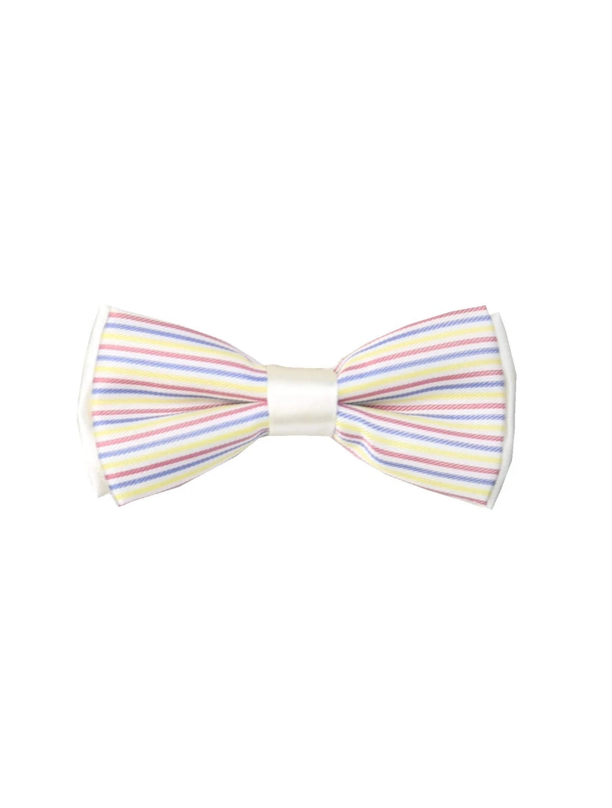 Boys Striped Bow Tie & Pocket Square Set - BWST - Multi Coloured