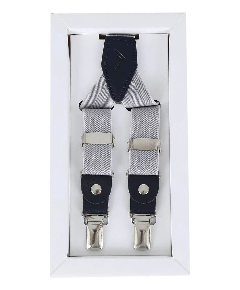 Boys Adjustable Y-Shape Suspenders - Grey