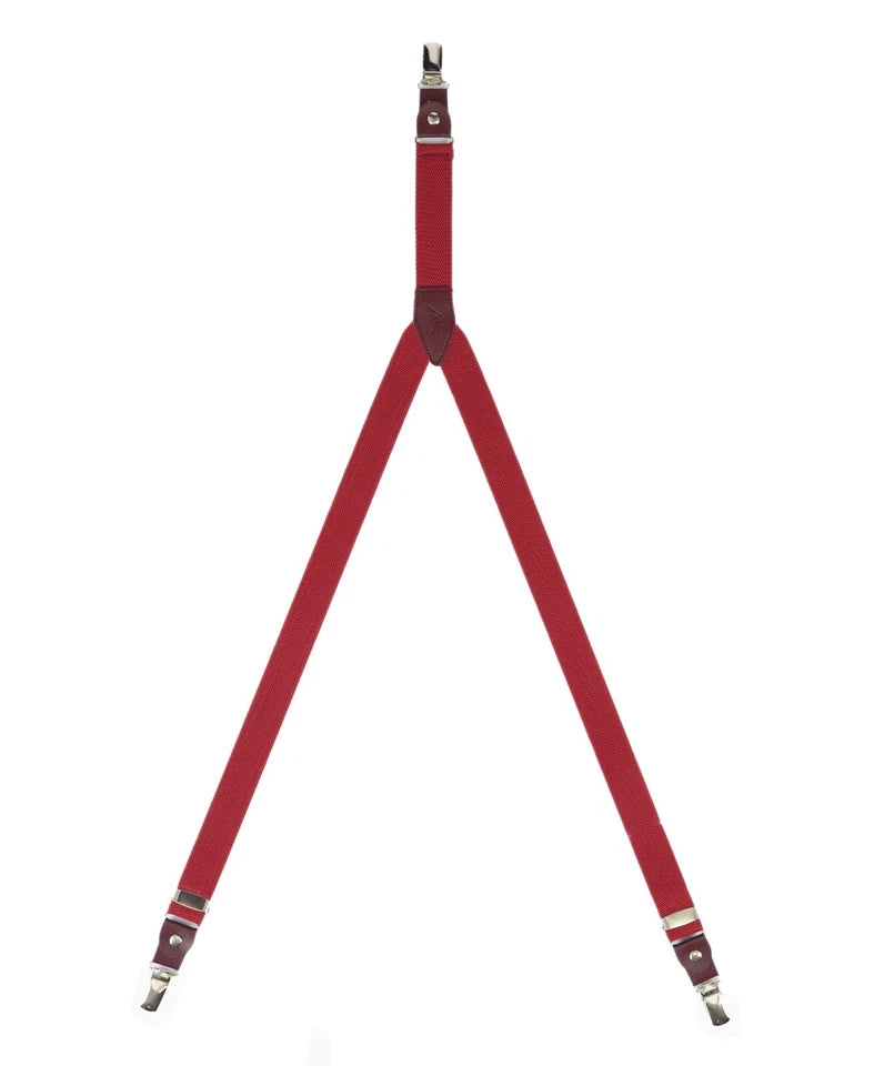 Boys Adjustable Y-Shape Suspenders - Red