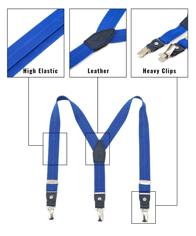 Boys Adjustable Y-Shape Suspenders - Royal Blue