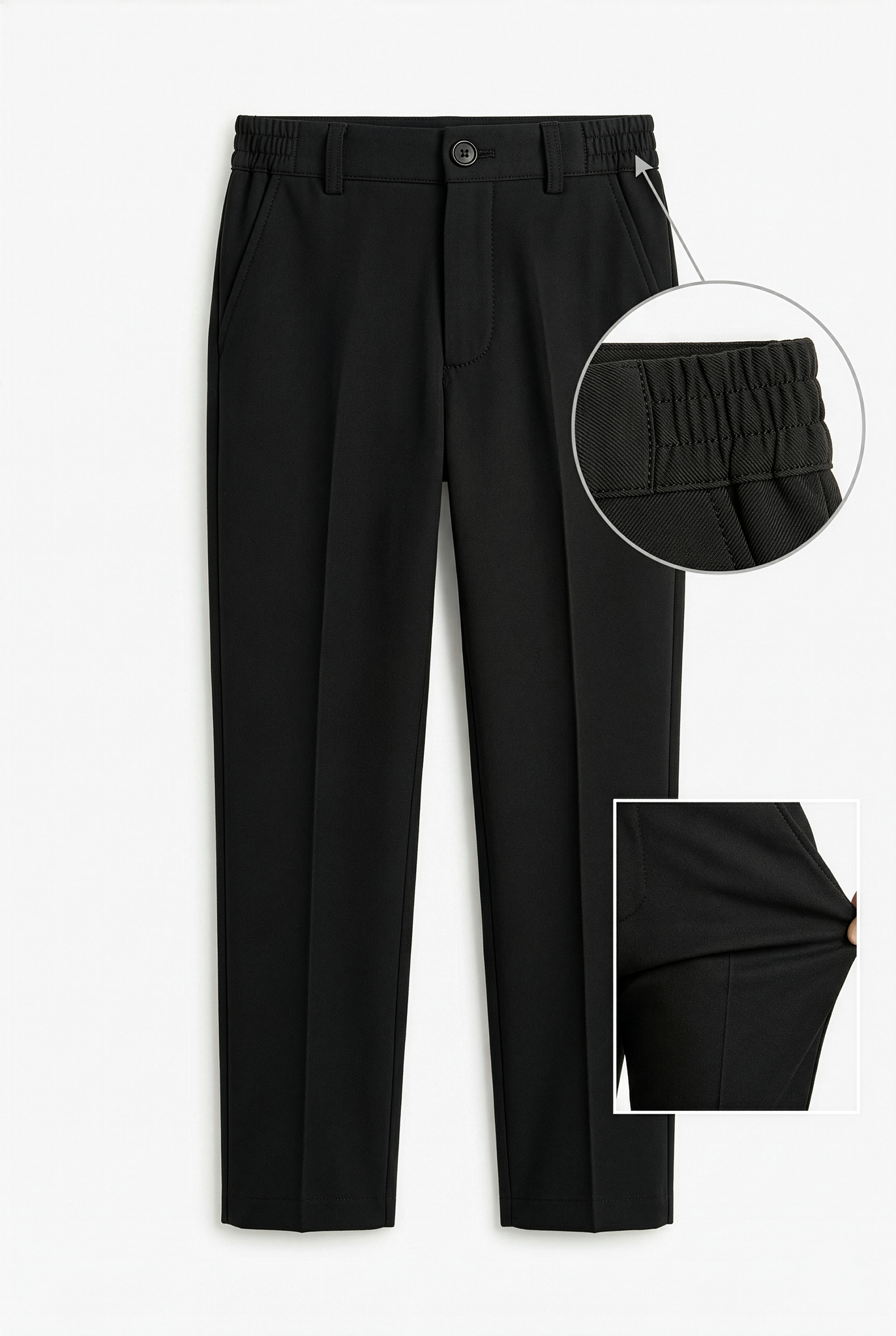 Boys Black 3-Piece Formal Suit Set with Trousers & Bow Tie